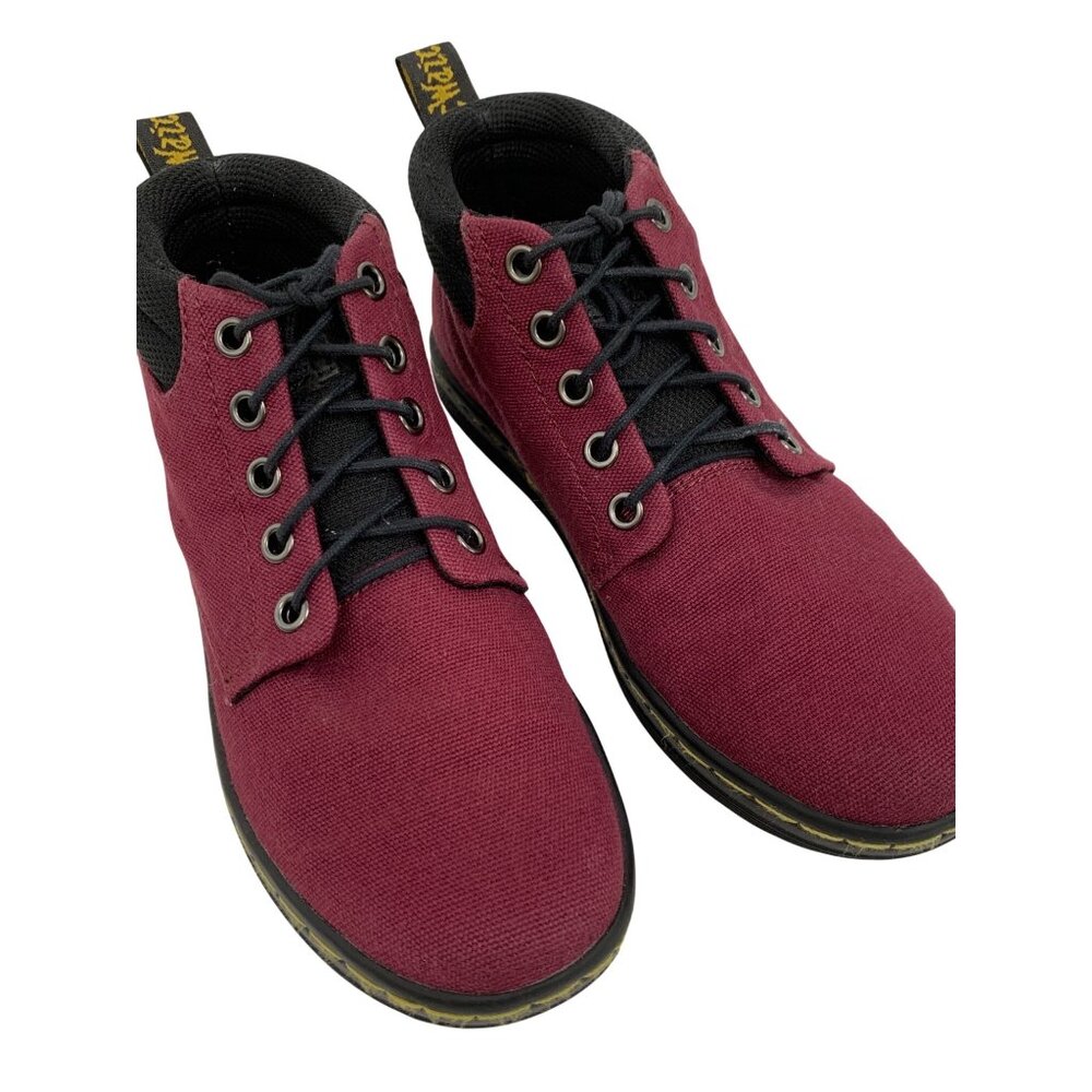 Dr. Martens Belmont 5-Eye Canvas Boots Size 5 US Womens Oxblood Y10665